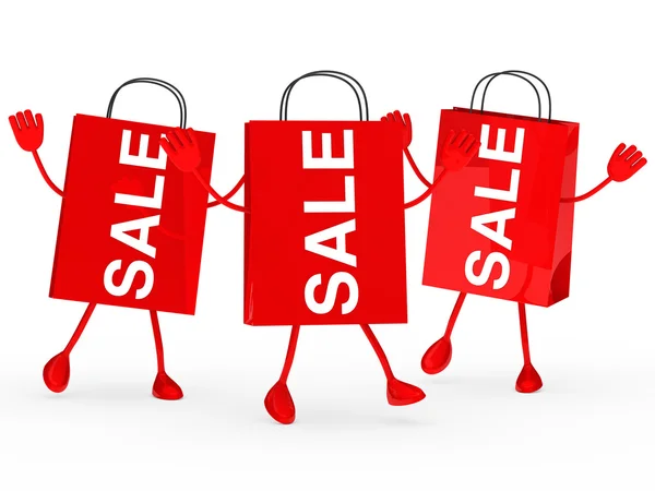 Red sale bags wave — Stock Photo, Image