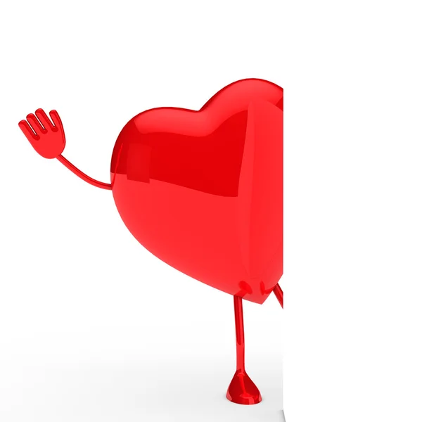 Parlak kırmızı kalp dalga — Stok fotoğraf