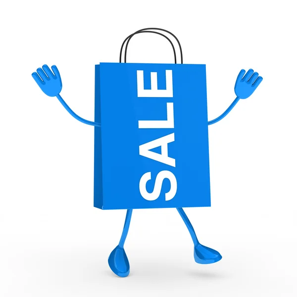 Blauwe verkoop tas — Stockfoto