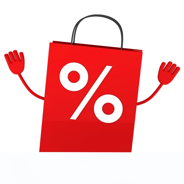 Red sale percent bag wave — Stock Photo, Image