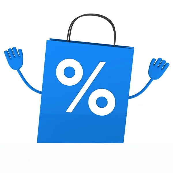 Blue sale percent bag wave — Stock Photo, Image