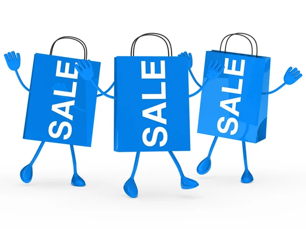 Blue sale bags wave — Stock Photo, Image