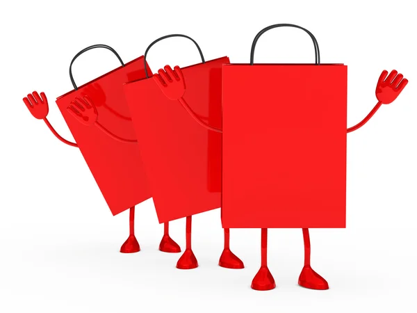 Rote Verkaufsprozentsäcke winken — Stockfoto