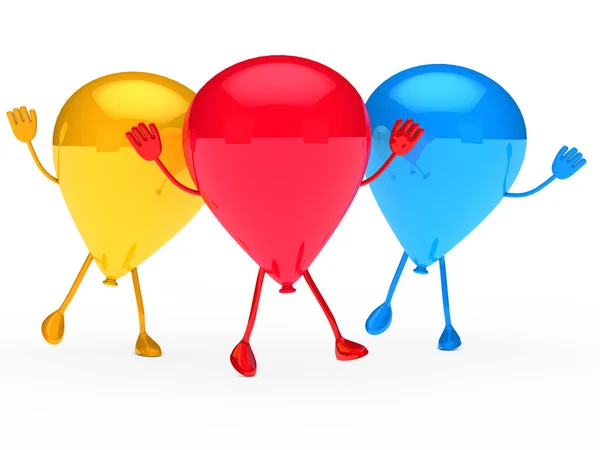 Färgglada partiet ballong våg — Stockfoto