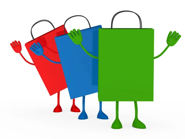 Fala procent torby kolorowy sprzedaż — Zdjęcie stockowe