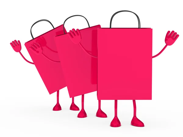 Pink sale percent bags wave — Stock Photo, Image