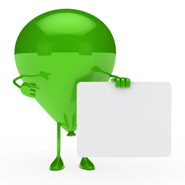 Green balloon shows — Stock Photo, Image