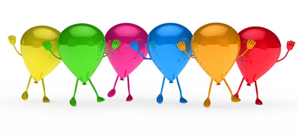 Färgglada ballonger våg — Stockfoto