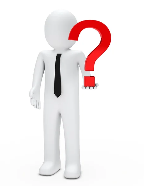 Man hold question mark — Stock Photo, Image