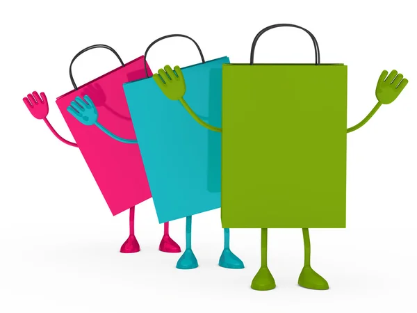 Colorful sale percent bags wave — Stock Photo, Image