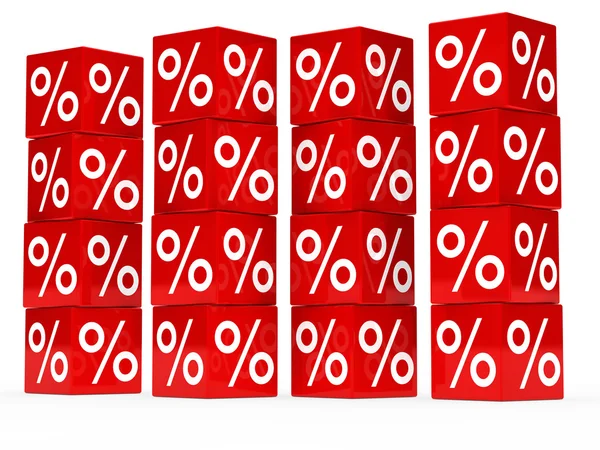 Red sale cube tower — Stock Photo, Image