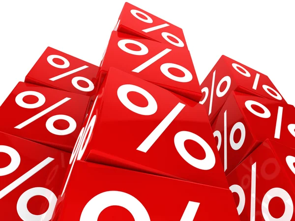 Red sale cube tower — Stock Photo, Image