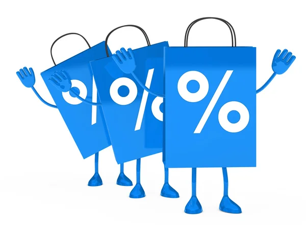 Синий процент продаж мешки волна — стоковое фото