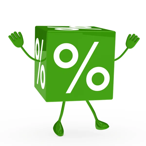 Green sale cube wave — Stock Photo, Image