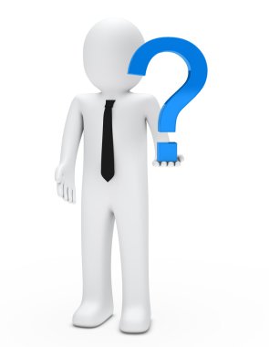 Man hold question mark clipart