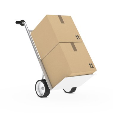 Hand truck package clipart