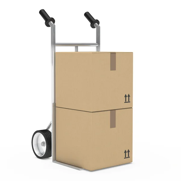 Hand truck package — Stock Photo, Image