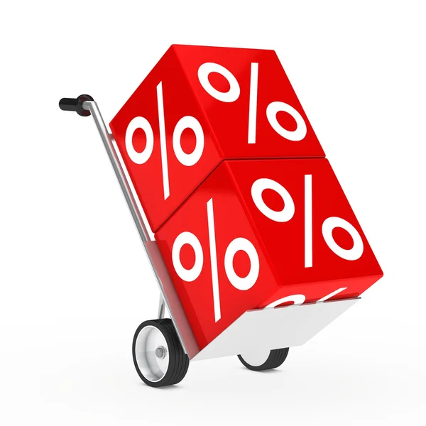 Hand truck sale cube — Stock Photo, Image