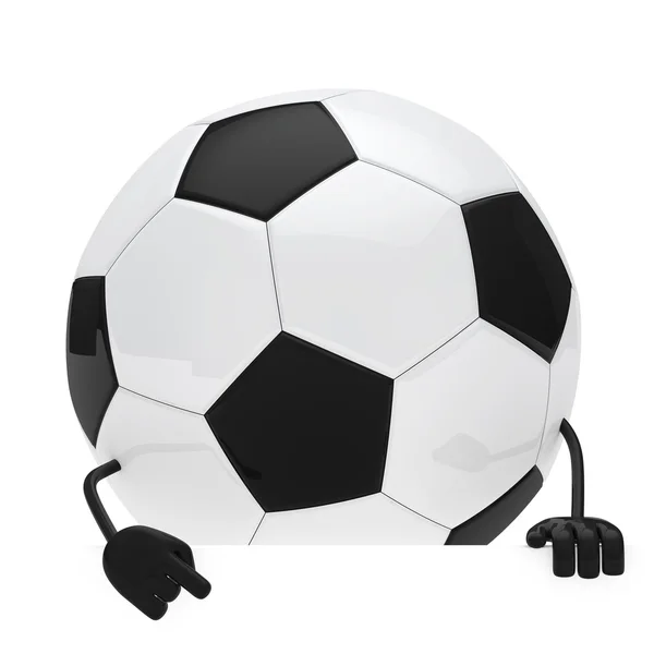 Piłka nożna postać zza ściany — Zdjęcie stockowe