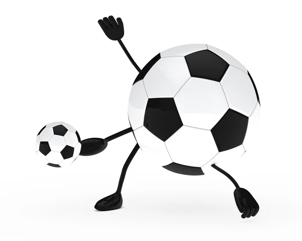 Figura de fútbol dispara una pelota —  Fotos de Stock