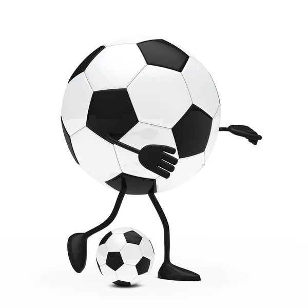 Voetbal figuur schiet een bal — Stockfoto