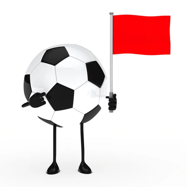 Футбольная фигура с флагом — стоковое фото