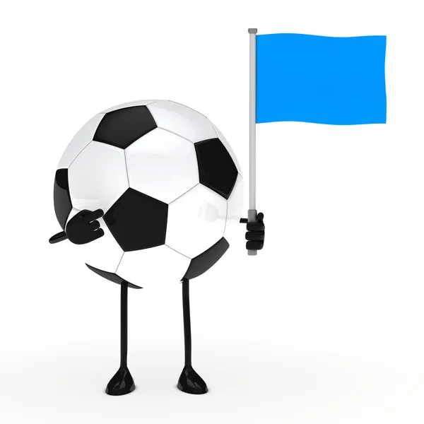 Piłka nożna postać z flagą — Zdjęcie stockowe