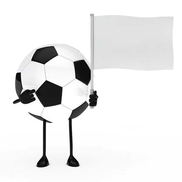 Futebol figura segurar bandeira — Fotografia de Stock