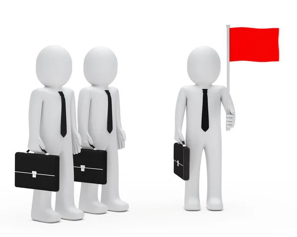 Üzleti férfi csapat tartani zászló — Stock Fotó