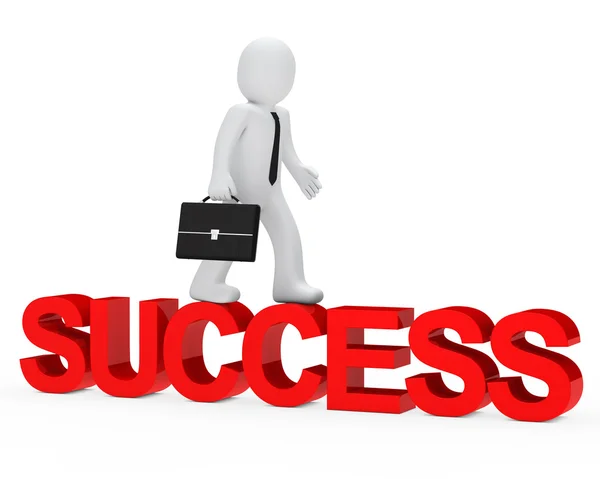 Businessman walk over success — Stock Photo, Image