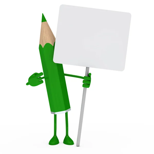 Green pencil billboard — Stock Photo, Image