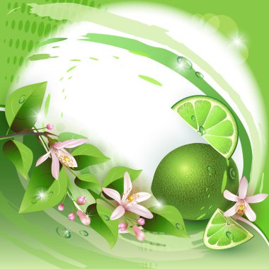 Background with fresh lime clipart