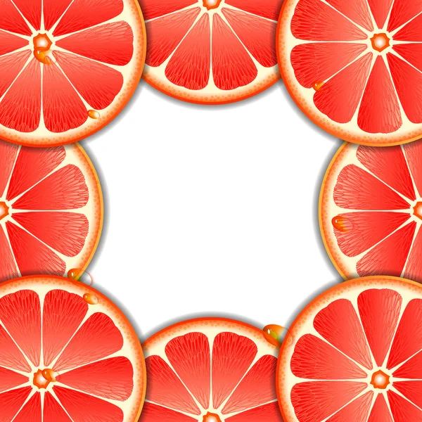用葡萄柚切片的背景 — 图库矢量图片