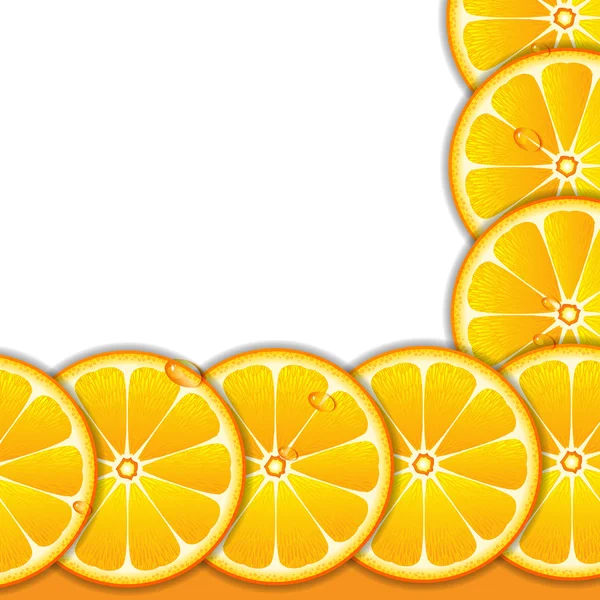 Fondo con rodajas de naranja — Vector de stock