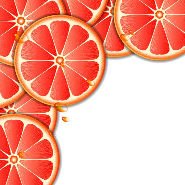 Фон с грейпфрутовыми ломтиками — стоковый вектор