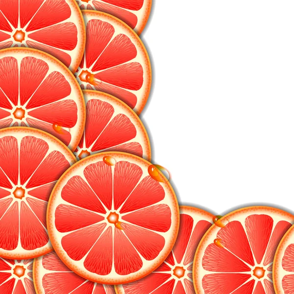 用葡萄柚切片的背景 — 图库矢量图片