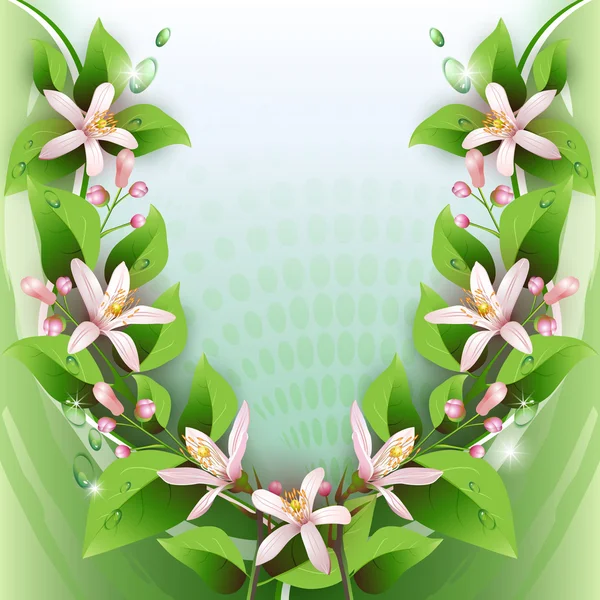Прекрасний фон з ніжними квітами — стоковий вектор