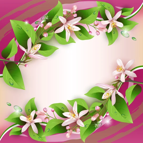 Schöner Hintergrund mit zarten Blumen — Stockvektor