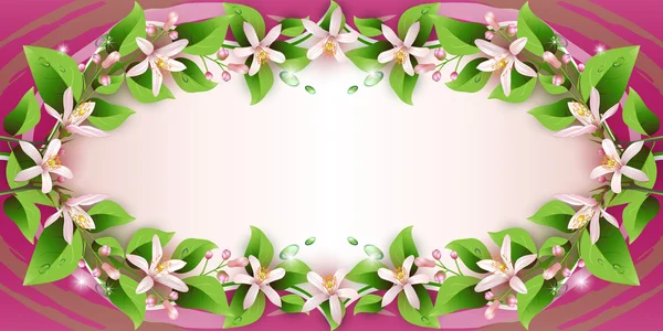 Hermoso fondo con flores — Vector de stock