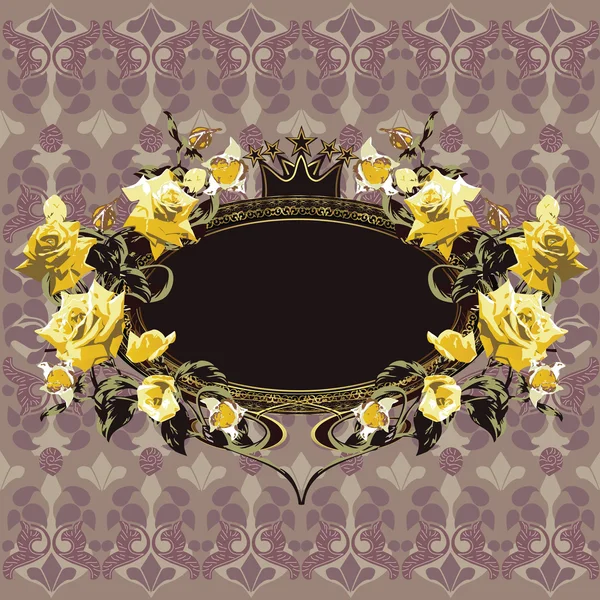 Marco floral vintage — Vector de stock