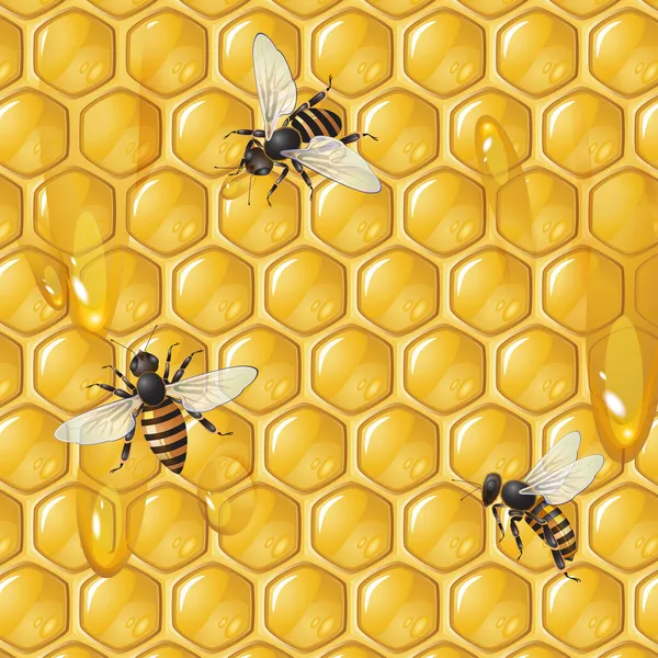 Sfondo con le api — Vettoriale Stock