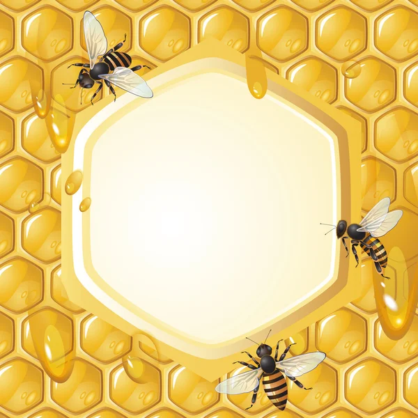 Fondo con abejas — Vector de stock