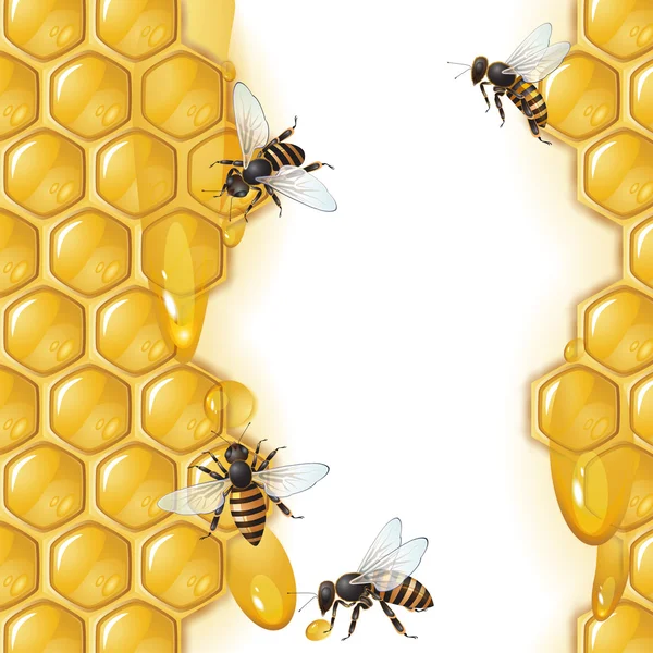 Contexte avec les abeilles — Image vectorielle