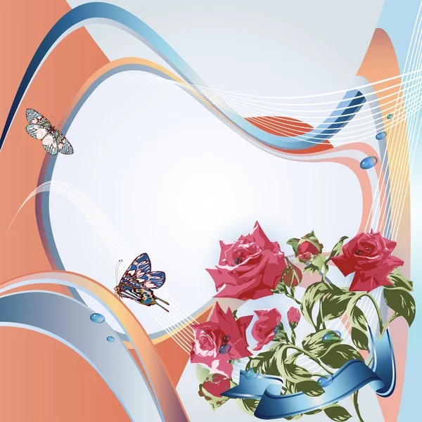 Rosa rosor på elegant bakgrund — Stock vektor