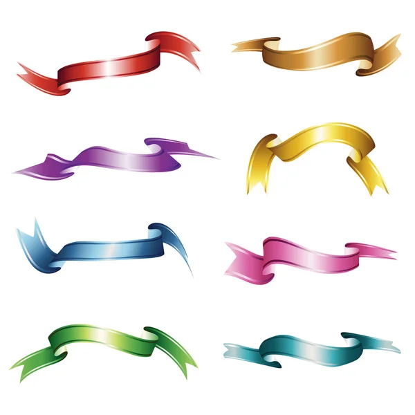 Set of a eight ribbons — Stock Vector
