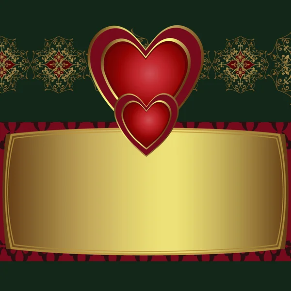 Cartão de parabéns com corações vermelhos Ilustrações De Stock Royalty-Free