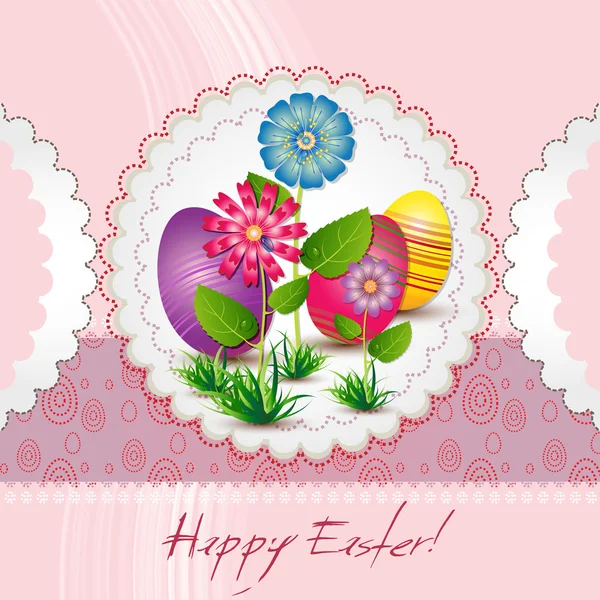 Easter card for the holiday with eggs — Stock Vector