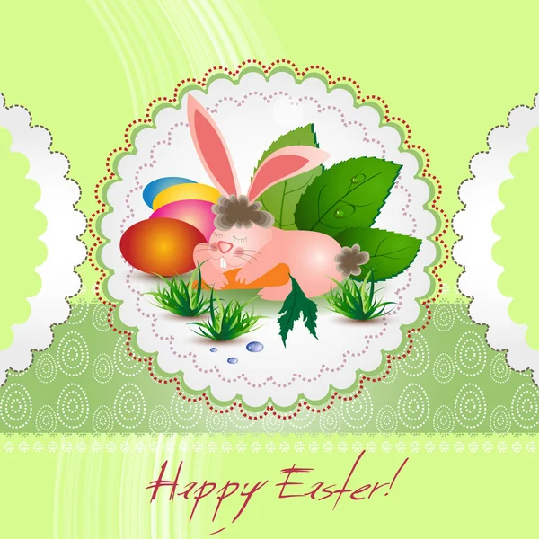 Biglietto di Pasqua per la vacanza con uova — Vettoriale Stock
