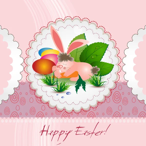 Cartão de Páscoa para as férias com ovos — Vetor de Stock