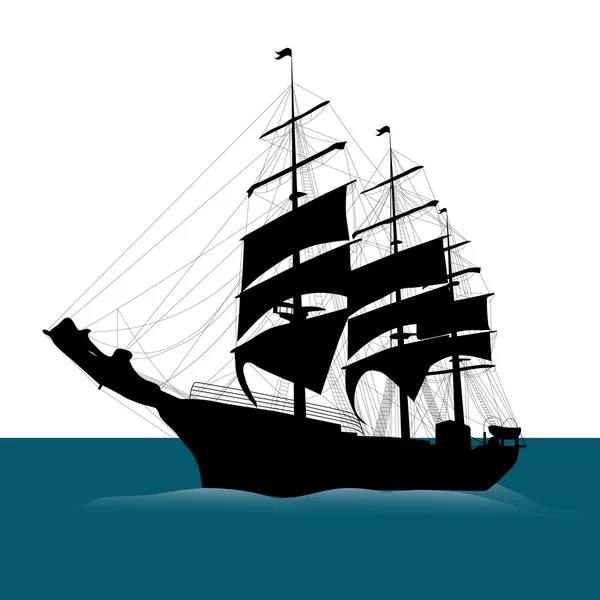 Siyah gemi — Stok Vektör